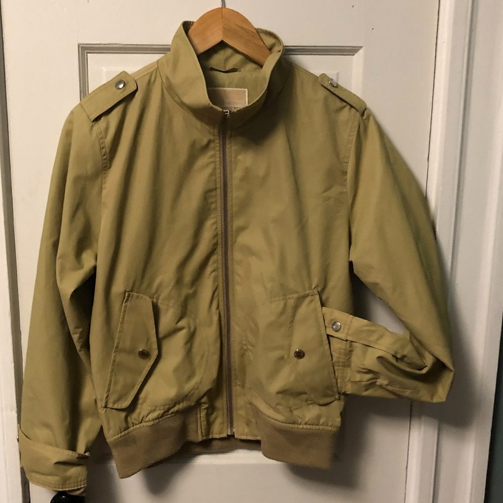 Micheal Kors Lightweight Tan Bomber Jacket